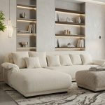 Elegant Corner Sofa - Red Beech Wood Panda Upholstery