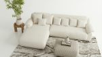 Elegant Corner Sofa - Red Beech Wood Panda Upholstery - Image 2