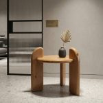 Luxury Knockdown Wooden Living Table – Walnut Finish